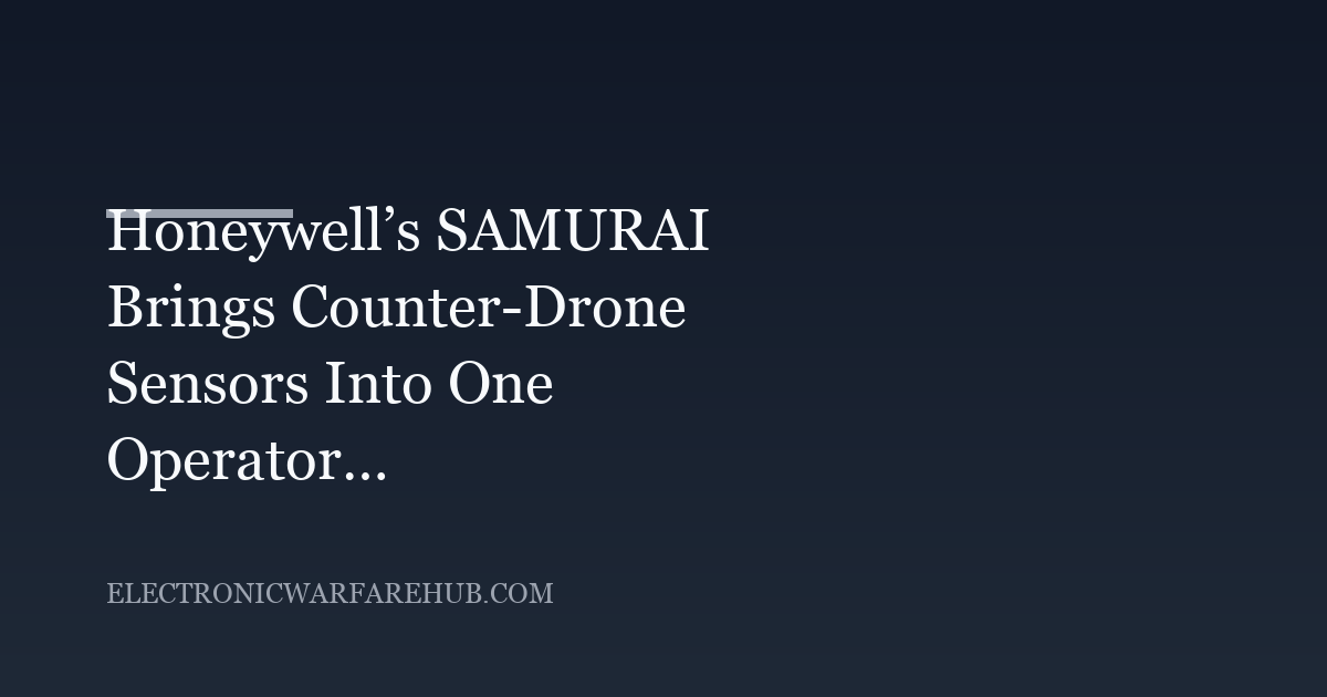 Honeywell’s SAMURAI Brings Counter-Drone Sensors Into One Operator Interface